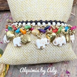 Buffalo white Turquoise chunky maxi beaded bracelet